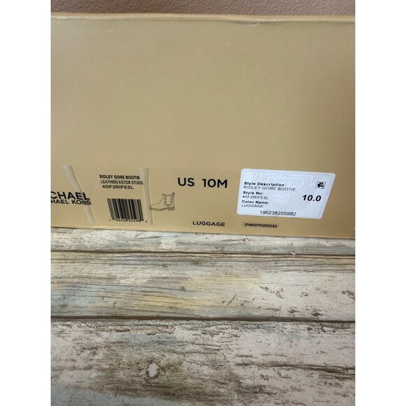 Michael Kors Ridley Gor Leather Boots in Luggage Color Sz 10 - Picture 7 of 7